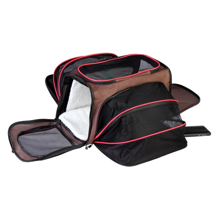 Сумка для переноски животных с мини-вольером, 41 х 23,5 х 27,5 см, микс цветов