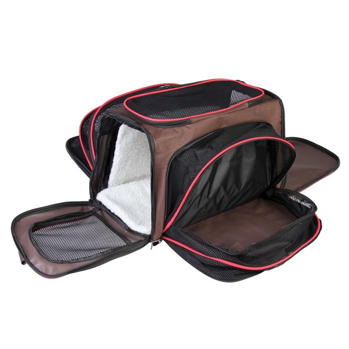 Сумка для переноски животных с мини-вольером, 41 х 23,5 х 27,5 см, микс цветов