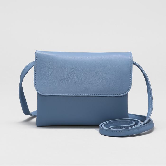 Сумка женская, 2 отдела на клапане, регулируемый ремень, цвет синий