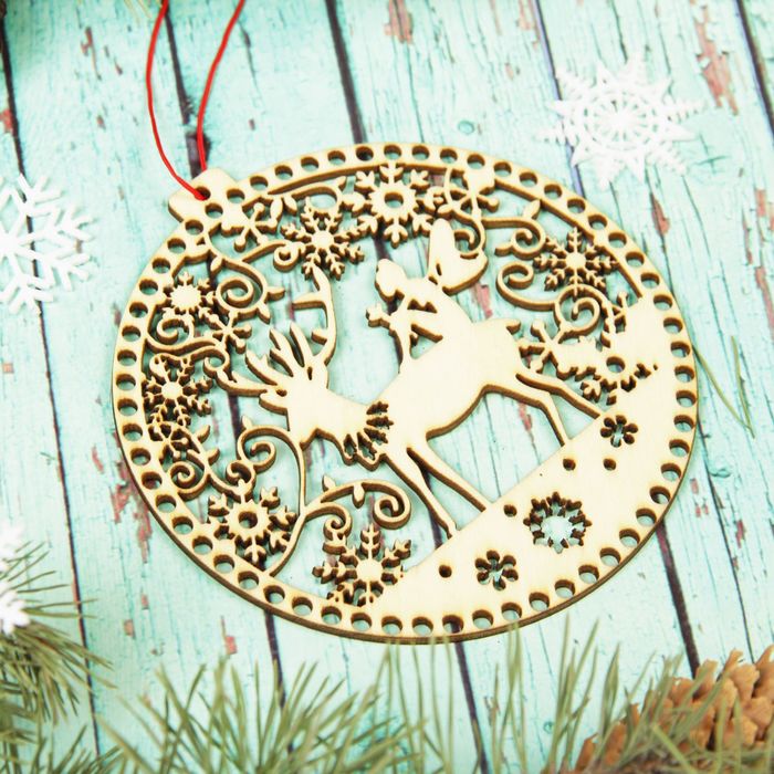 Подвеска новогодняя "Зимний олень", большая