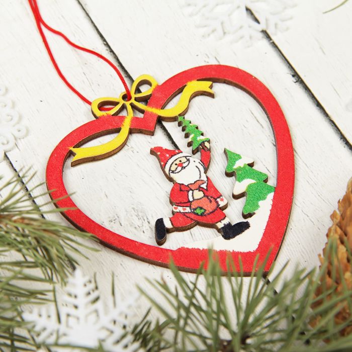 Подвеска новогодняя "Дед мороз в сердце"