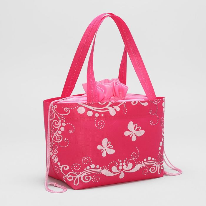 Сумка хозяйственная на завязках, 1 отдел, цвет розовый