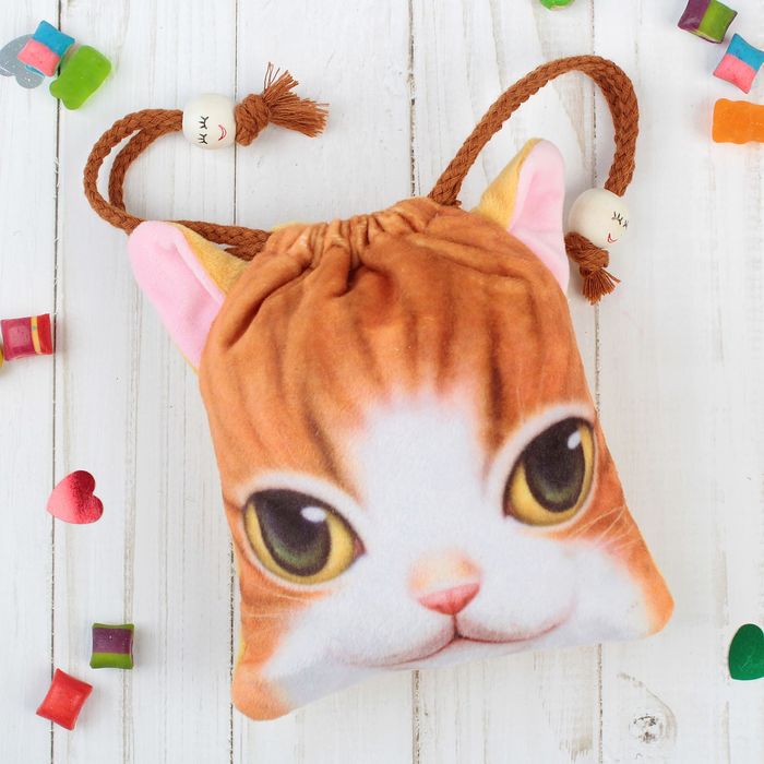 Сумочка "Котик" розовые ушки, на завязках