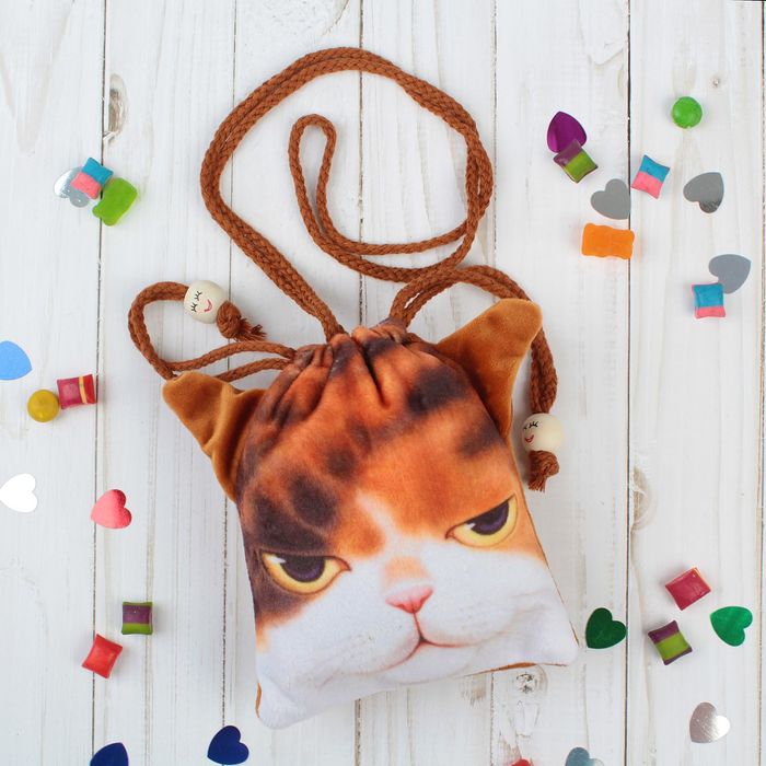 Сумочка "Рыжий котик" на завязках
