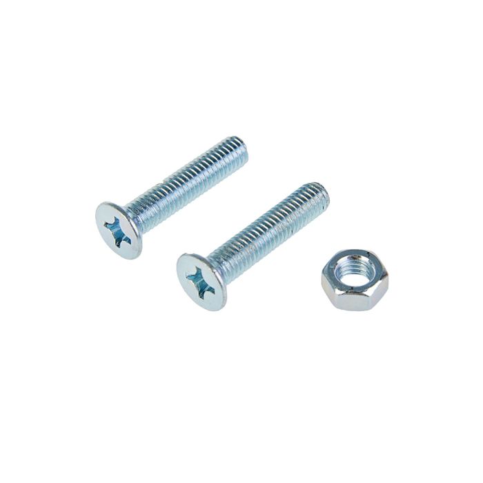 Винт DIN965 TUNDRA krep, с потайной головкой, M6х30 мм, +гайка +шайба, оцинкованный, 8 шт