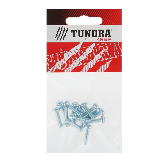 Винт DIN7985 TUNDRA krep, с полукруглой головкой, М4х16 мм, оцинкованный, 14 шт.
