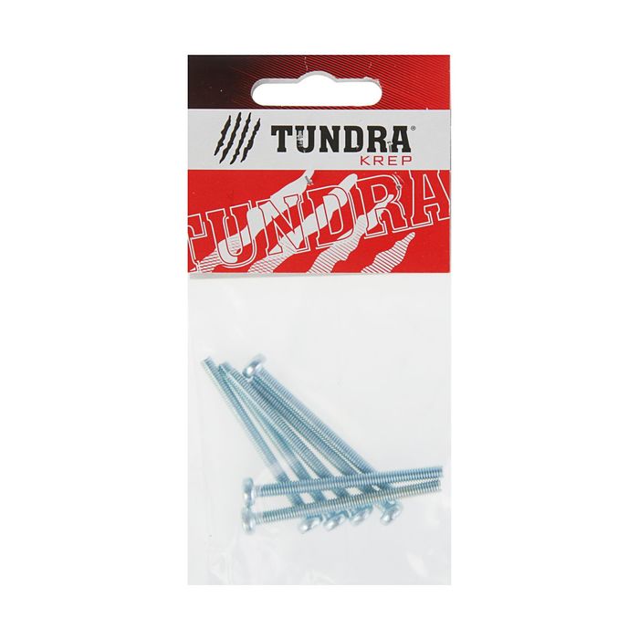 Винт DIN7985 TUNDRA krep, с полукруглой головкой, М4х50 мм, оцинкованный, 7 шт.