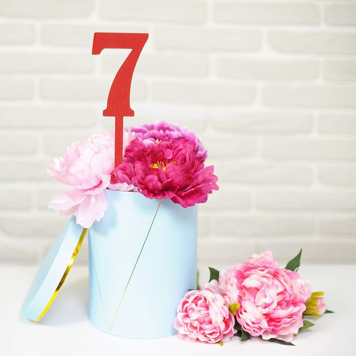 Топпер Цифра 7, красный