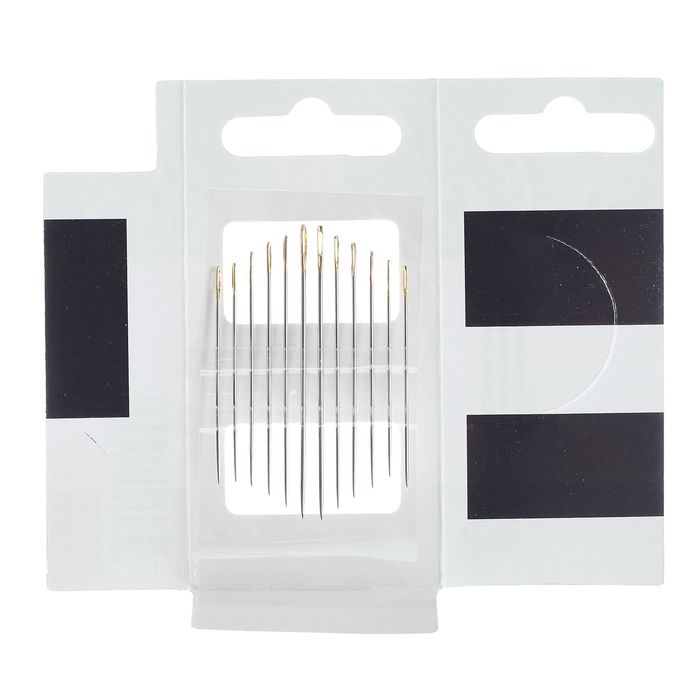 Иглы для вышивания, с золотым ушком, №1-5, 12шт