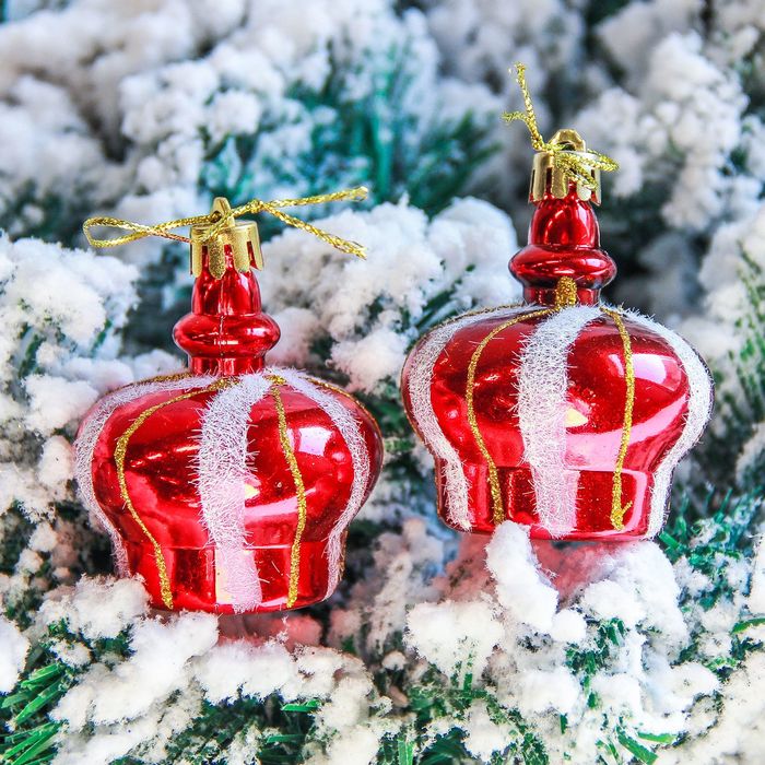 Украшение ёлочное "Корона" (набор 5 шт) 4,5*5 см, микс