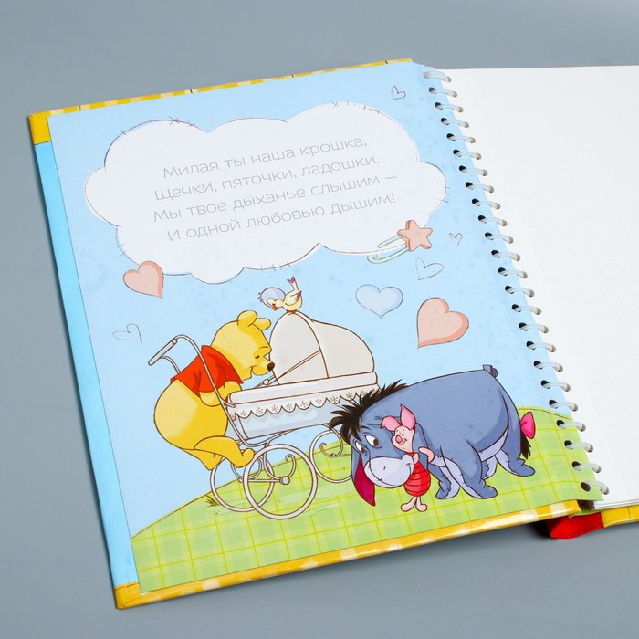 Подарочный набор: фотоальбом 20 магнитн. листов, памятные коробочки в пенале и сувенирная соска "Наше маленькое чудо", Медвежонок Винни и его друзья