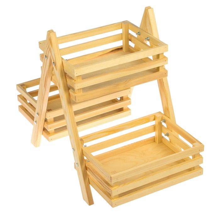 Кашпо из реечных ящиков, дерево, неокрашенное, без сборки, 63х33х47,5см