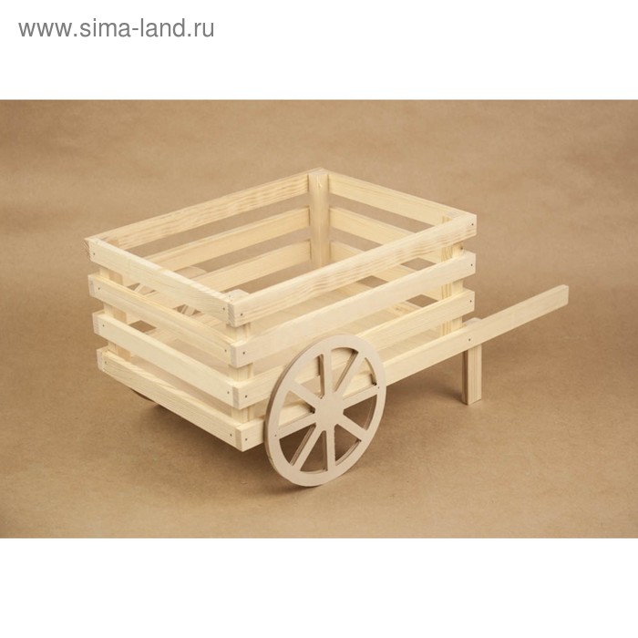 

Кашпо деревянное 45×24×21 см "Тележка", натуральный Дарим Красиво