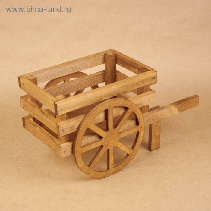 

Кашпо деревянное 30×13×17 см "Тележка", морёный коричневый Дарим Красиво