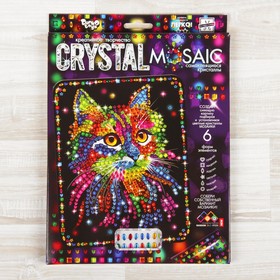 Набор для создания мозаики «Кот» CRYSTAL MOSAIC, на тёмном фоне