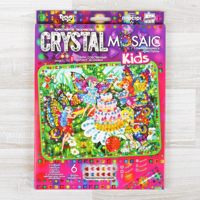Набор для создания мозаики "Феи" CRYSTAL MOSAIC, на тёмном фоне
