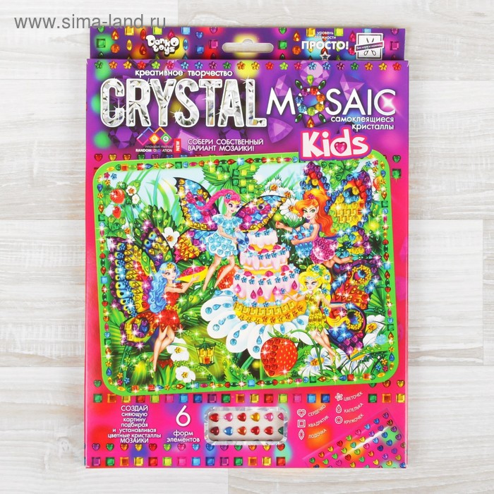 фото Набор для создания мозаики "феи" crystal mosaic, на тёмном фоне danko toys