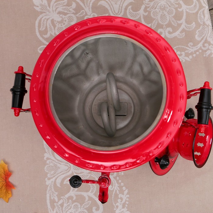 Самовар «Цветы на красном», жёлудь, 3 л, электрический