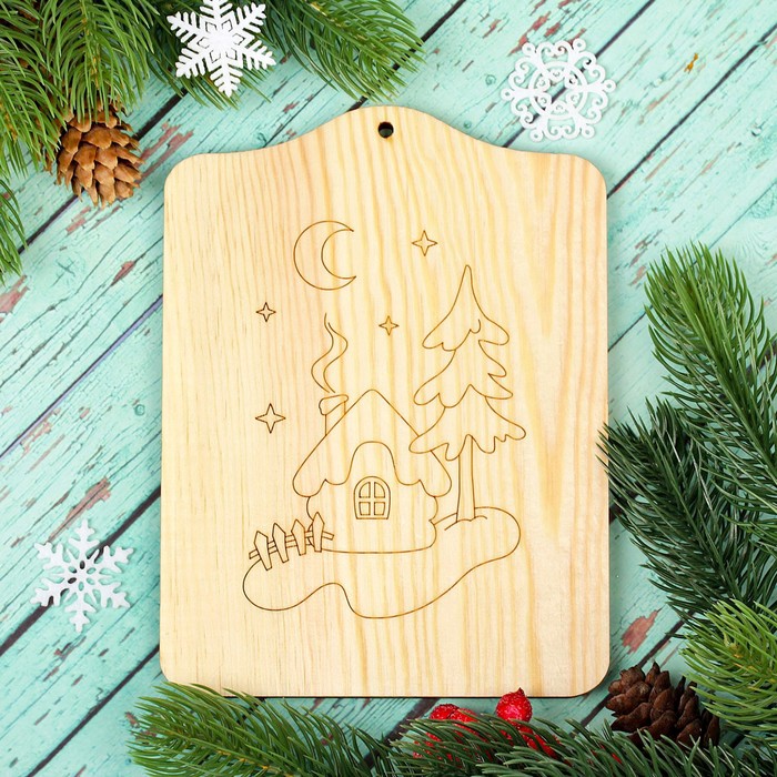 Доска "Зимний домик"