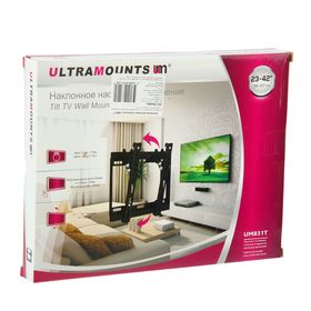 Кронштейн Ultramounts UM831T, для ТВ, наклонный, 17-43", 25 мм от стены, черный от Сима-ленд