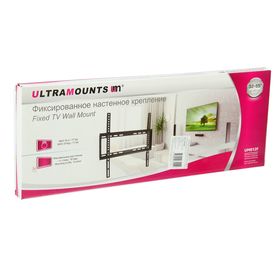 Кронштейн Ultramounts UM812F, для ТВ, фиксированный, 32-55", 19.5 мм от стены, черный от Сима-ленд