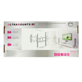 Кронштейн Ultramounts UM872, для ТВ, наклонно-поворотный, 32-55", 63-427 мм от стены, черный от Сима-ленд