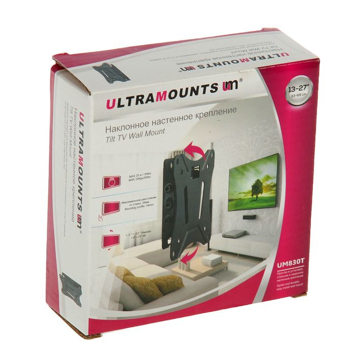 Кронштейн Ultramounts UM830T, для ТВ, наклонный, 13-27"