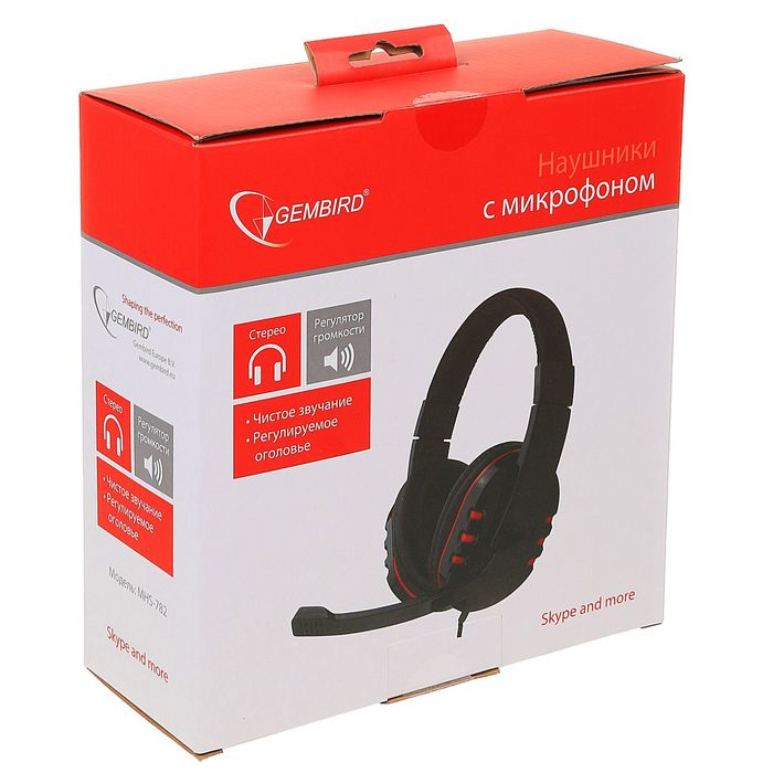Гарнитура стерео Gembird MHS-782 , регулятор громкости, черный