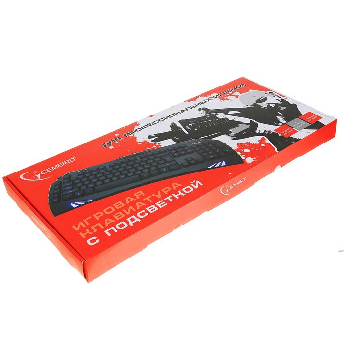 Клавиатура игровая Gembird KB-G100L, синяя подсветка, создание макросов