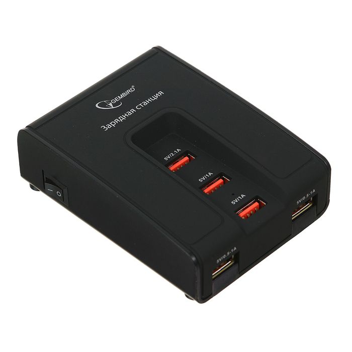 Зарядная станция Gembird MP3A-PC-02 220V-5V USB 5 портов