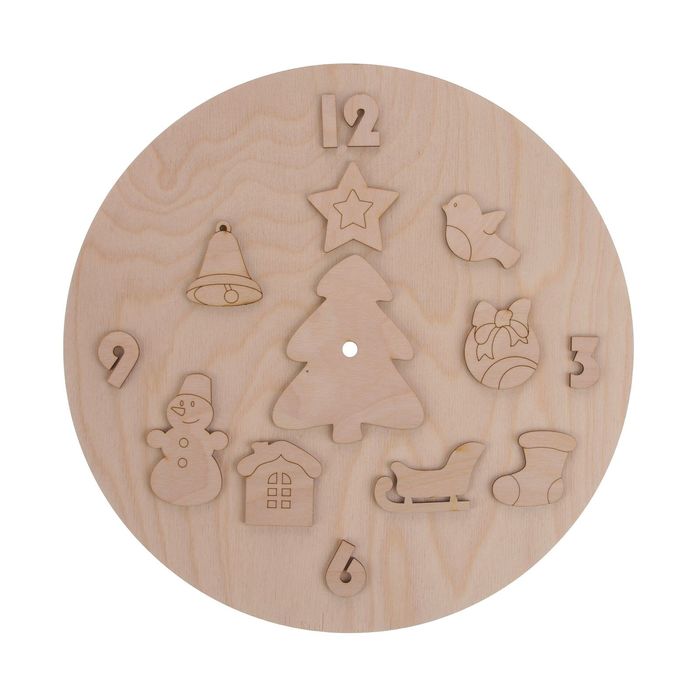 Основа для часов "Часы новогодние" (набор 15 деталей) d=30 см