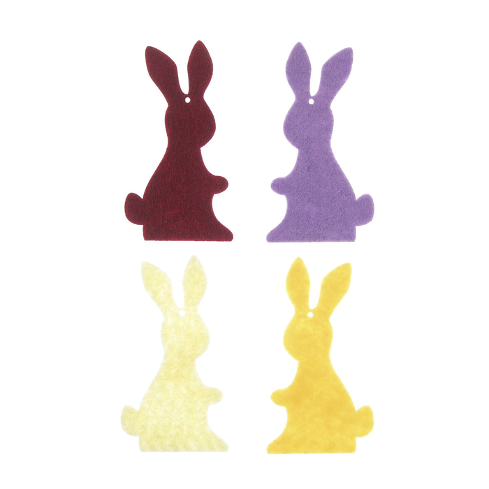 Декоративный элемент из фетра "Зайчик" МИКС 10х5,5 см