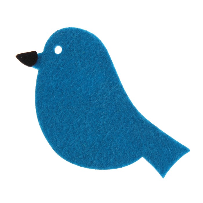 Декоративный элемент из фетра "Птичка" МИКС 10х7,2 см