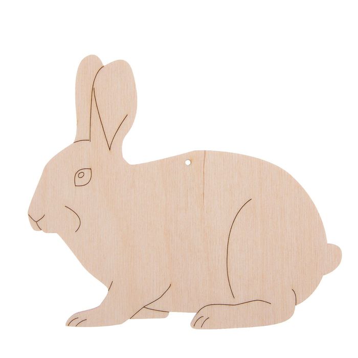 Бирка из фанеры "Заяц" 15х13 см