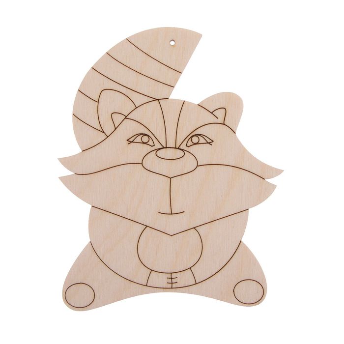 Бирка из фанеры "Енот" 12х15 см