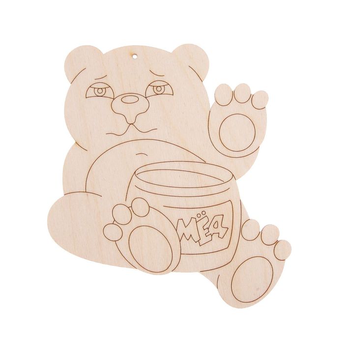 Бирка из фанеры "Медведь" 14х15 см
