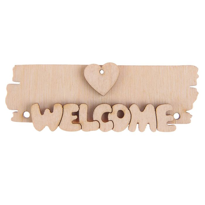 Табличка из фанеры "Welcome" (набор 3 детали)  8х2,5 см