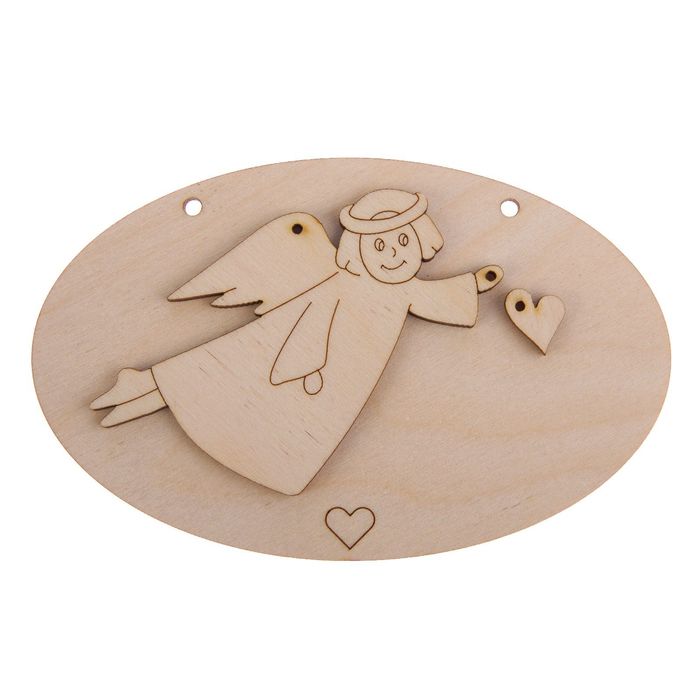 Набор для изготовления объемного панно "Ангел"  (набор 3 детали) 15х9,5 см