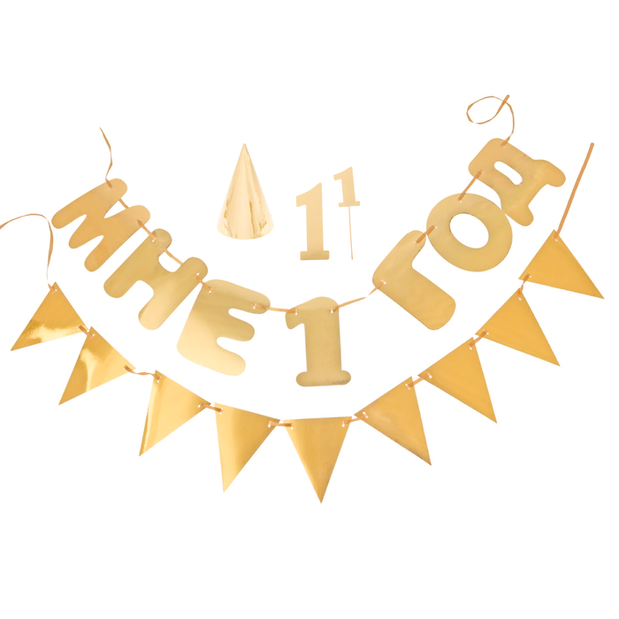 Набор из золотого картона "Мне 1 год" (БЕЗ ЛЕНТЫ)