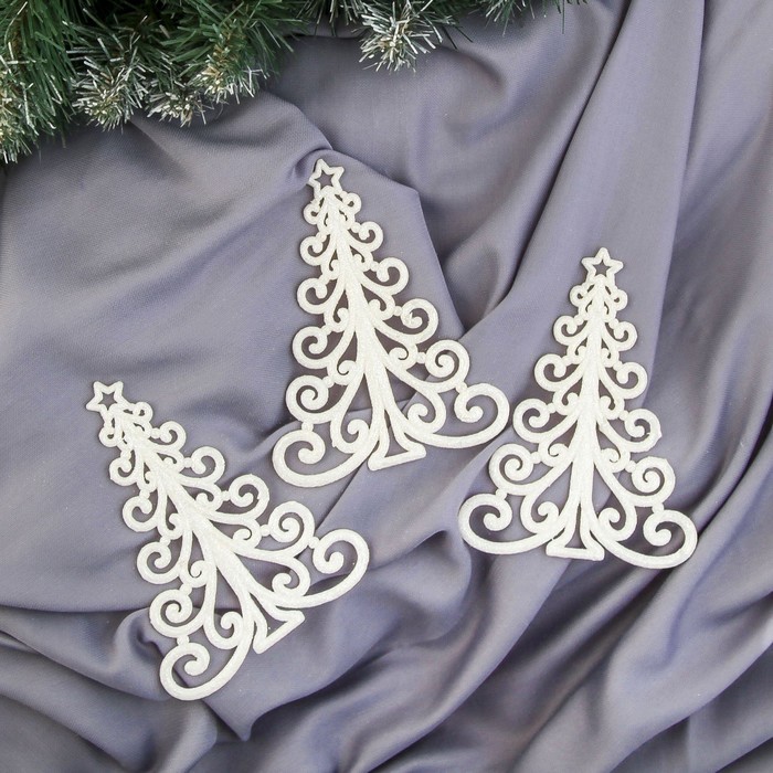 Украшение ёлочное "Ёлки" кудрявые, (набор 3 шт.)