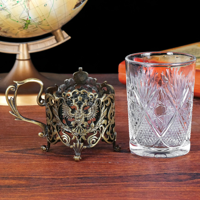 Подстаканник со стаканом "С Юбилеем 55 лет" Без подарочной упаковки