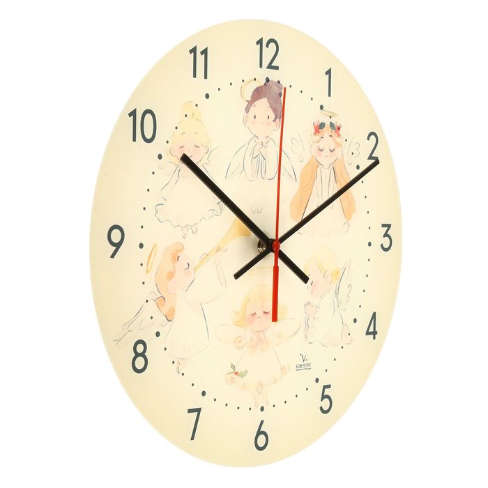 Часы настенные круглые "Ангелочки", детские, 35х35 см