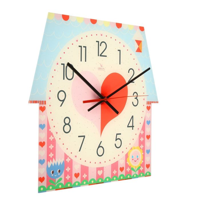 Часы настенные детские "Розовый домик"