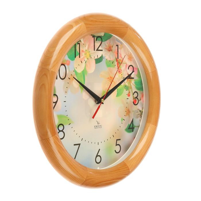 Часы настенные круглые "Яблоня", деревянный обод, 30х30 см