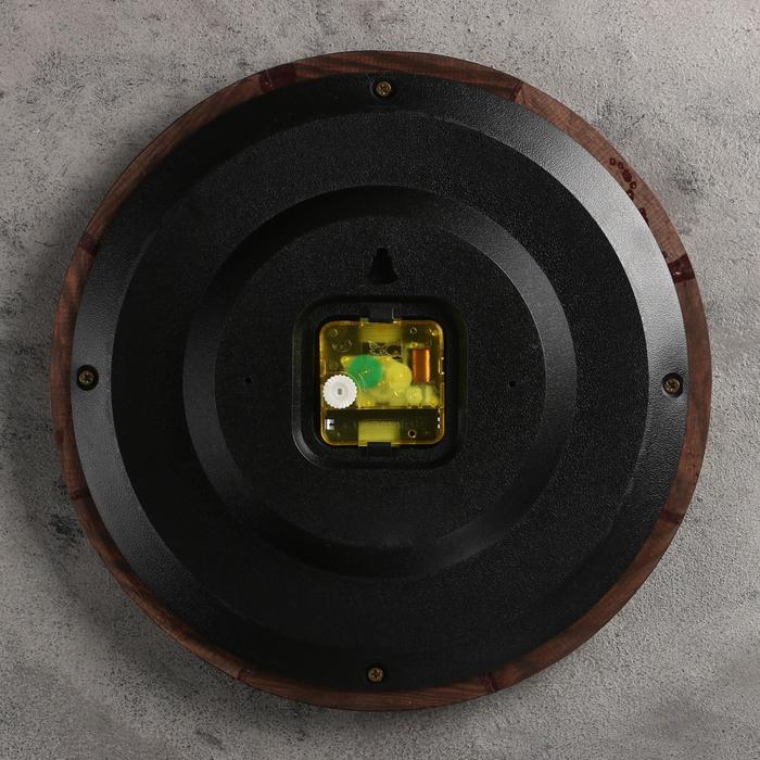 Часы настенные круглые "Элегия", деревянный обод, 30х30 см