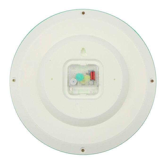 Часы настенные круглые "Яркие краски", зелёный обод, 28х28 см