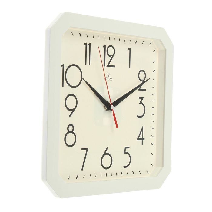 Часы настенные квадратные "Классика", белая рамка, 28х28 см