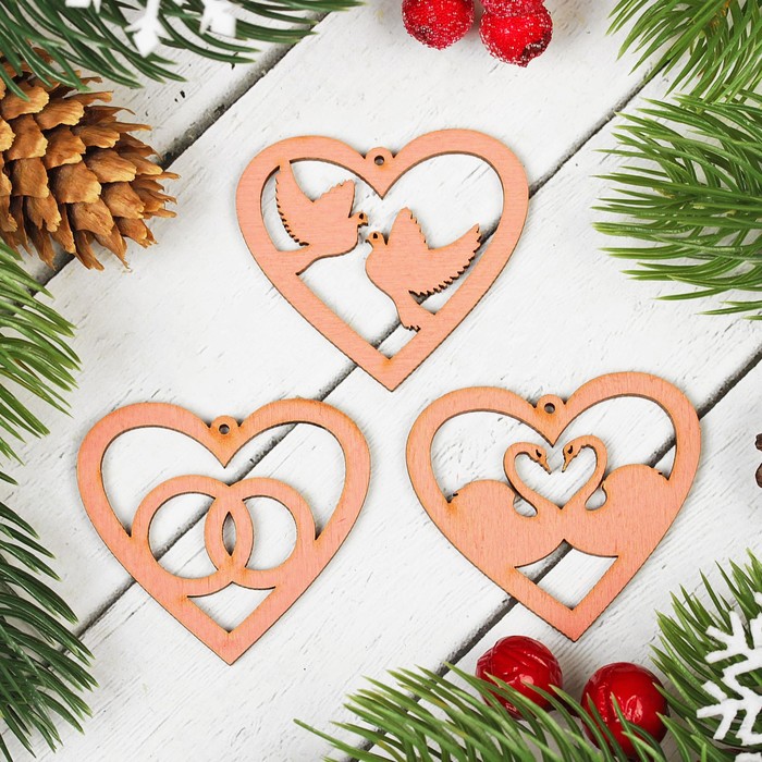 Повески "Набор валентинок №6" розовый 3 шт.