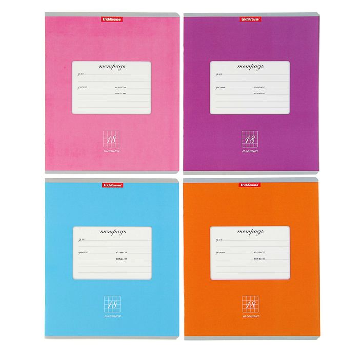 Тетрадь 18 листов клетка "Классика 1.1", картонная обложка, микс