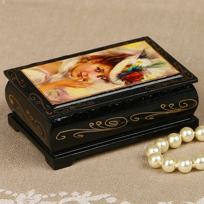 Шкатулка «Портрет», 6×9 см, лаковая миниатюра